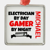 Elektrisch houdt van het spelen van VideoSpelen KL Metalen Ornament (Voorkant)