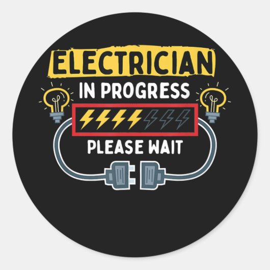 Elektrisch ingenieur aan het werk Toekomstige Line Ronde Sticker (Voorkant)