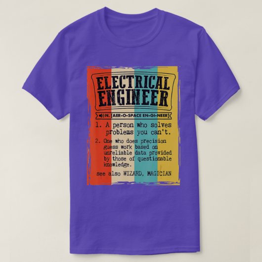 Elektrisch ingenieur Woordenboek Definitie Funny V T-shirt (Design voorkant)