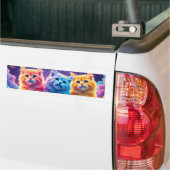 Elektrisch Kitten Trio Portret Bumpersticker (Op Truck)