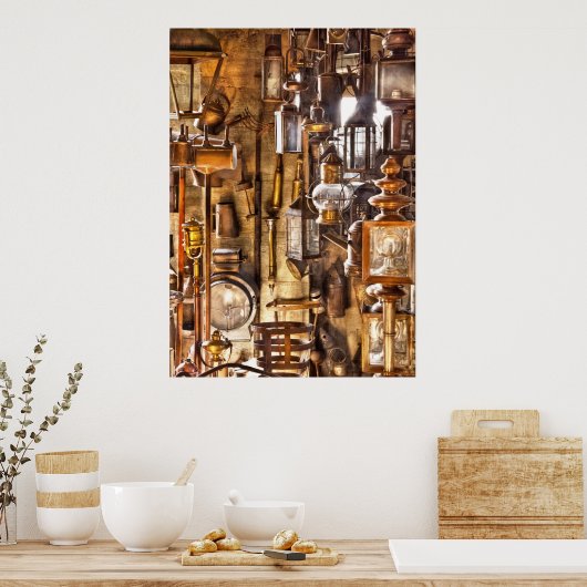 Elektrisch - Laat er licht zijn! Poster (Keuken)