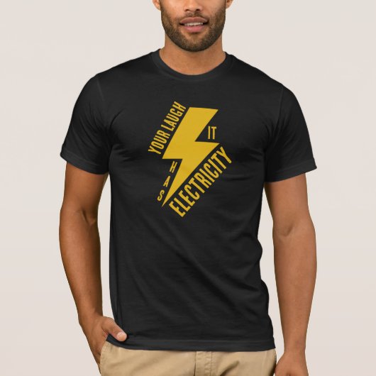 Elektrisch Lach Bliksemschicht Kunst T-shirt (Voorkant)