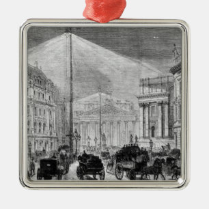 Elektrisch licht in het huis van de directie metalen ornament