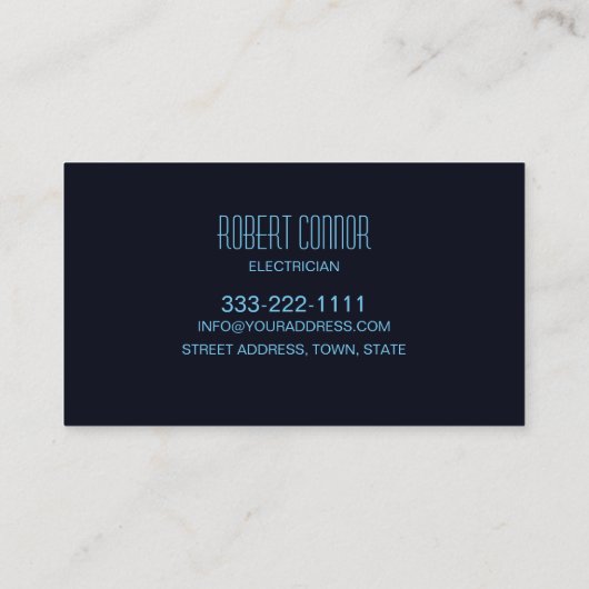 Elektrisch Lightning Electrician Visitekaartje (Achterkant)