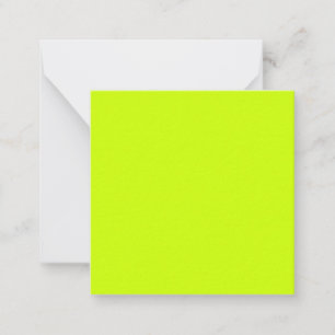 Elektrisch Lime Effen Kleur Notitiekaartje