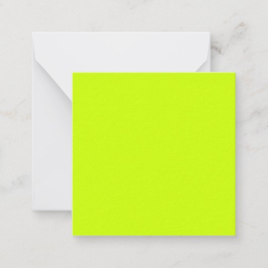 Elektrisch Lime Effen Kleur Notitiekaartje (Voorkant)