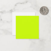 Elektrisch Lime Effen Kleur Notitiekaartje (Voorkant / Achterkant in situ)