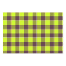 Elektrisch Lime en Livid Bruin Plaid