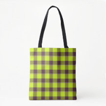 Elektrisch Lime en Livid Bruin Plaid