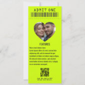 Elektrisch Lime Rock-'n-Roll Trouwticket Kaart (Achterkant)