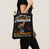 Elektrisch Lineman Joke Gezegde Job Husband Humor Tote Bag (Dichtbij)