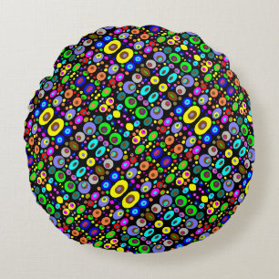 Elektrisch mandala-stippenpatroon rond kussen