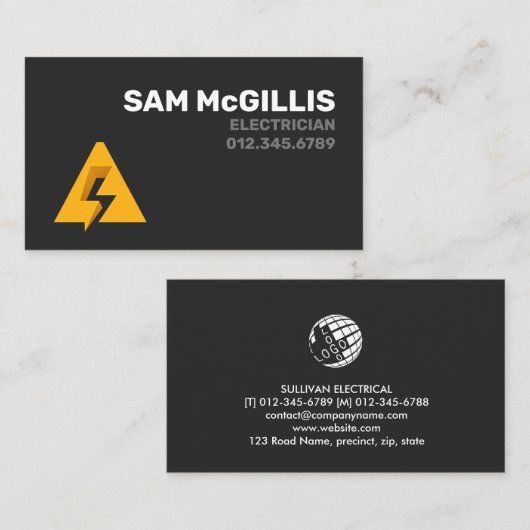 Elektrisch monogram A Visitekaartje (Voorkant / Achterkant)