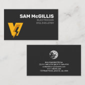 Elektrisch monogram V Visitekaartje (Voorkant / Achterkant)