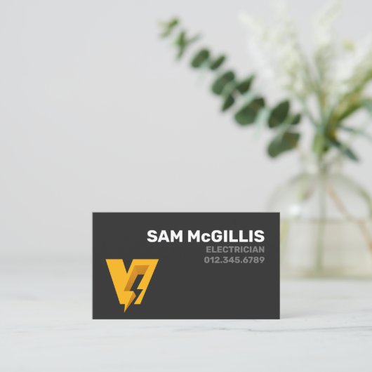 Elektrisch monogram V Visitekaartje (Staand voorkant)