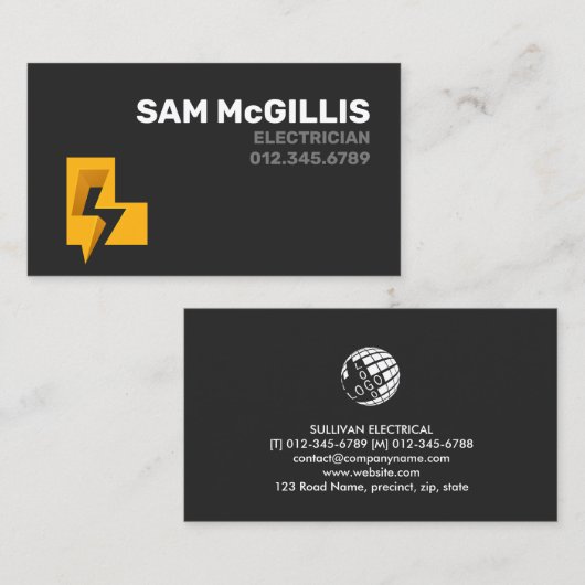 Elektrisch monogram van elektricien L Visitekaartje (Voorkant / Achterkant)