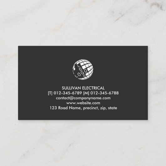 Elektrisch monogram van elektricien L Visitekaartje (Achterkant)