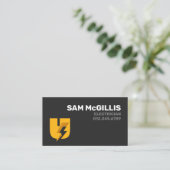 Elektrisch monogram van elektricien U Visitekaartje (Staand voorkant)