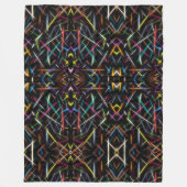 Elektrisch Neon Geometrisch Kunst Dekbed Fleece Deken (Voorkant)