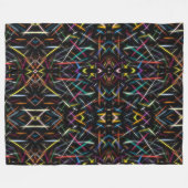 Elektrisch Neon Geometrisch Kunst Dekbed Fleece Deken (Voorkant (Horizontaal))