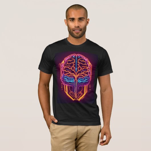 Elektrisch ontwerp Brain Lightning T-shirt (Voorkant volledig)