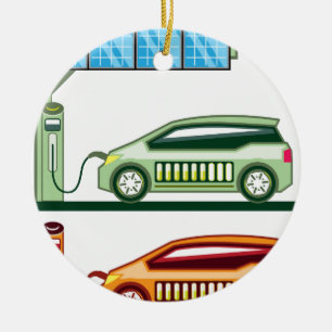 Elektrisch oplaadstation voor zonne-energie keramisch ornament