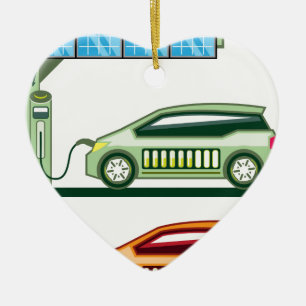 Elektrisch oplaadstation voor zonne-energie keramisch ornament