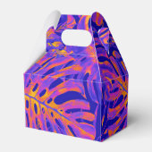 Elektrisch Oranje blauw Tropisch palmbladeren, zoe Bedankdoosjes (Achterkant)