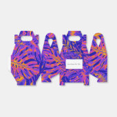 Elektrisch Oranje blauw Tropisch palmbladeren, zoe Bedankdoosjes (Uitgevouwen)