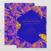 Elektrisch Oranje blauw Tropisch palmgordijn Kaart (Voorkant / Achterkant)