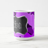 Elektrisch Paars camo;  Chalkboard uiterlijk Koffiemok (Center)