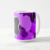 Elektrisch Paars camo;  Chalkboard uiterlijk Koffiemok (Voorkant rechts)