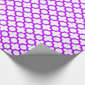 Elektrisch Paars Quatrefoliepatroon Cadeaupapier (Hoek)