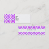 Elektrisch Paars Quatrefoliepatroon Mini Visitekaartje (Voorkant / Achterkant)