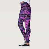 elektrisch Paarse Abstracte vloeistofpatroon Leggings (Links)