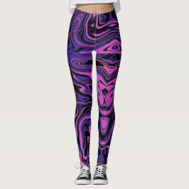 elektrisch Paarse Abstracte vloeistofpatroon Leggings