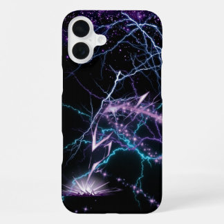 Elektrisch Paarse Bliksem Storm Hoesje - Cosmi iPhone 16 Plus Hoesje