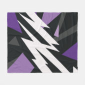 Elektrisch Paarse en zwarte geometrische ontwerp Fleece Deken (Voorkant (Horizontaal))
