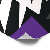 Elektrisch Paarse en zwarte geometrische ontwerp Poster (Hoek)