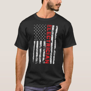 Elektrisch Patriottisch Amerikaans vlagelektricien T-shirt