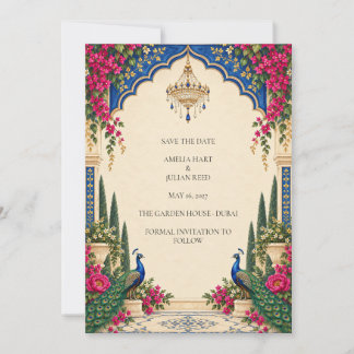Elektrisch Pauw Palais Tuin Bewaar de Datum Save The Date