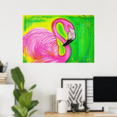 Elektrisch Poster van Flamingo (Thuiskantoor)