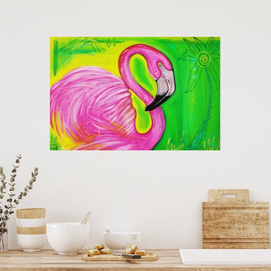 Elektrisch Poster van Flamingo (Keuken)