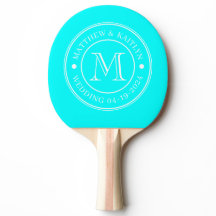 Elektrisch Retro Cyaan Trouw Monogram