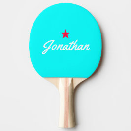 Elektrisch Retro Cyaan Vintage Ster Handtekening Tafeltennisbatje