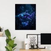 Elektrisch Rifhaaientje Oplaadbare Stroomkunst Poster (Thuiskantoor)