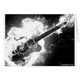 Elektrisch Rockabilly Guitar op Fire Monochrome