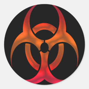 Elektrisch rood bio-gevaar ronde sticker