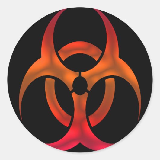 Elektrisch rood bio-gevaar ronde sticker (Voorkant)