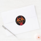 Elektrisch rood bio-gevaar ronde sticker (Envelop)